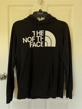 The North Face Women’s Black Crewneck Hoodie with White Logo